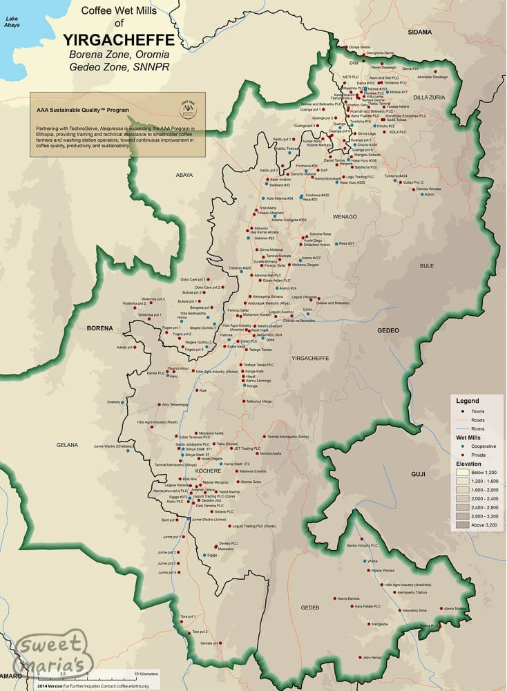 耶加雪菲产区地图3 耶加雪菲产区地图3